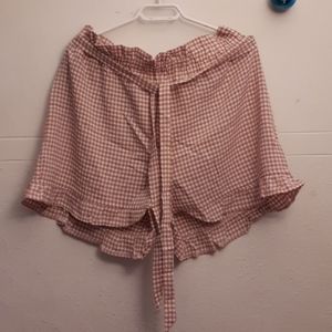‼️ Pink & White Paperbag Waist Shorts sz 2XL